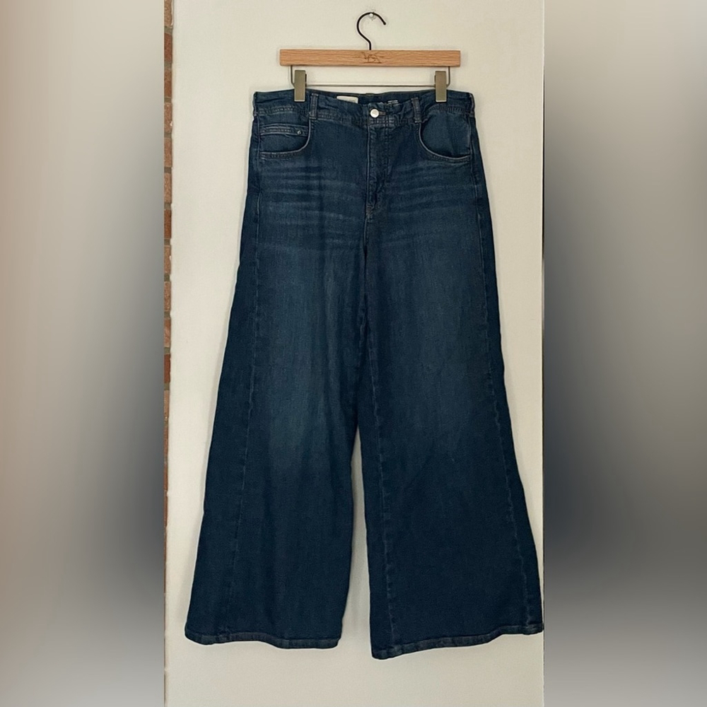 Anthropologie Pilcro Wide Leg Jeans Dark Wash High Rise Size 32 - Picture 2 of 7